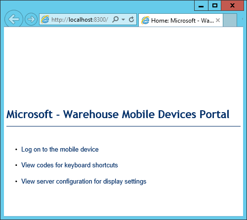 Microsoft - Warehouse Mobile Device Portal