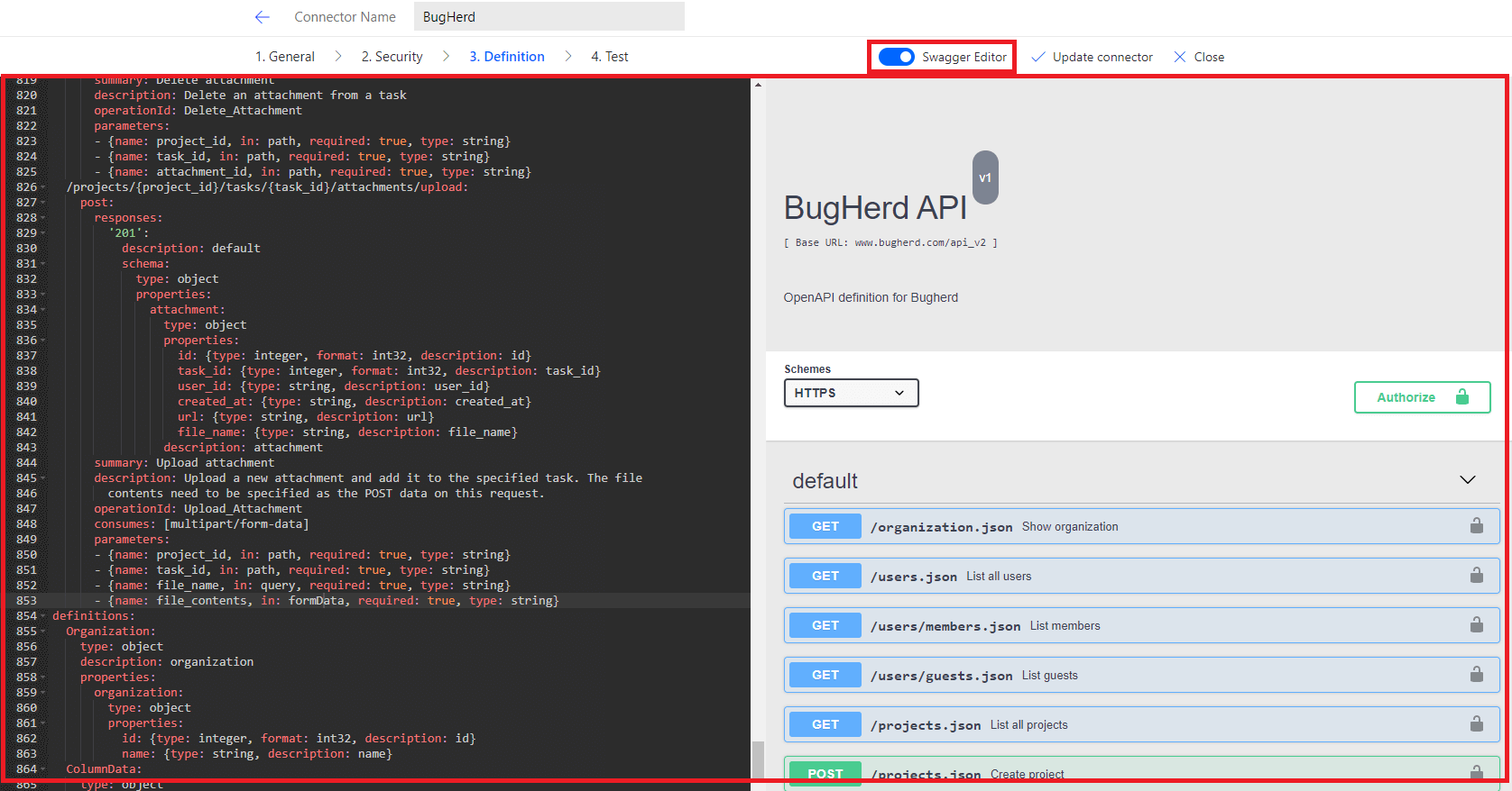 o365 9 - Creation of Custom Connector for Power Automate – BugHerd API connector