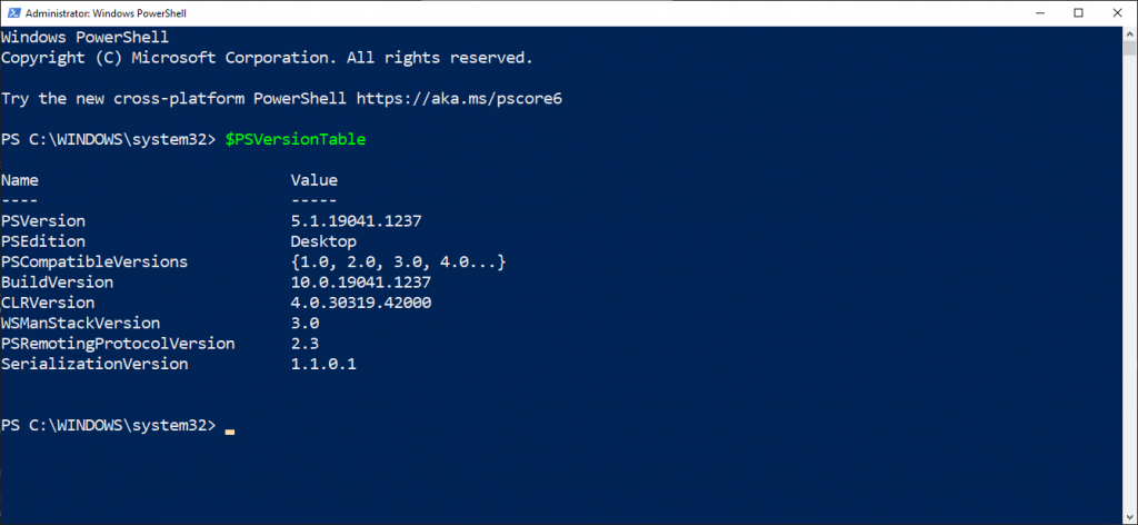 Fig.3 PS Version 1024x472 - PowerShell – the mighty tool from Microsoft