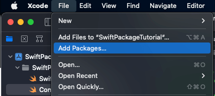 Choosing: Add Packages