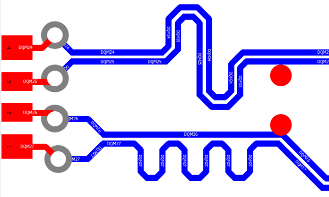 Linie różnicowe poprowadzone na zewnętrznej warstwie PCB