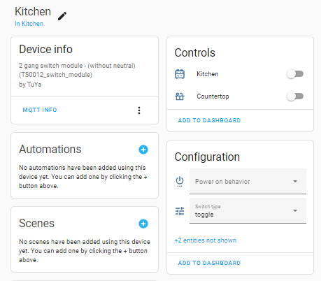 Fig. 7 A snippet of kitchen controlling device in HomeAssistant