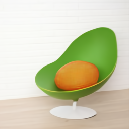 Obraz wytworzony przez DALL-E, przy użyciu podpowiedzi „an armchair in the shape of an avocado” („fotel w kształcie awokado”). Obraz takiego fotela nie był zawarty w oryginalnym zbiorze danych, na którym wyćwiczono algorytm