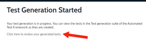 Information about generated tests