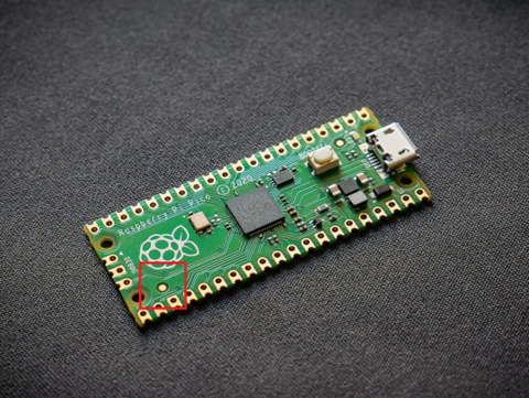 Example of fiducials on a Raspberry Pi board
