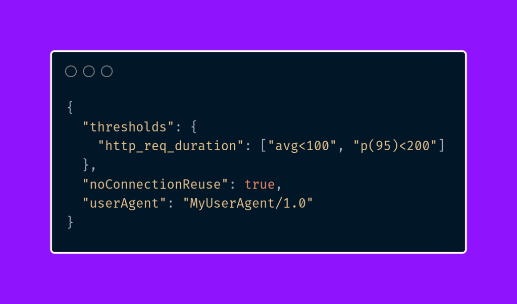  An example configuration in the config.json file