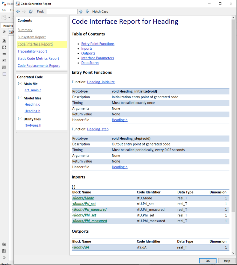 Raport – interfejs kodu