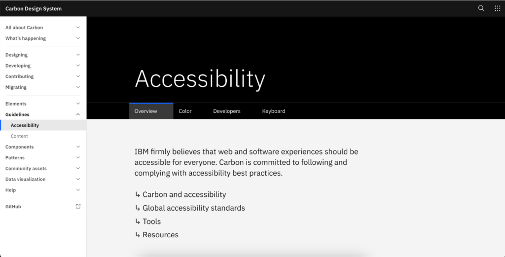 IBM&rsquo;s Carbon design system dokładnie opisuje kwestie związane z dostępnością cyfrową