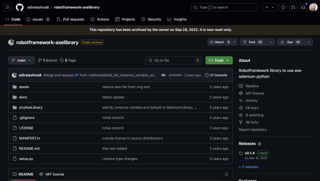 Zrzut ekranu z repozytorium GitHub