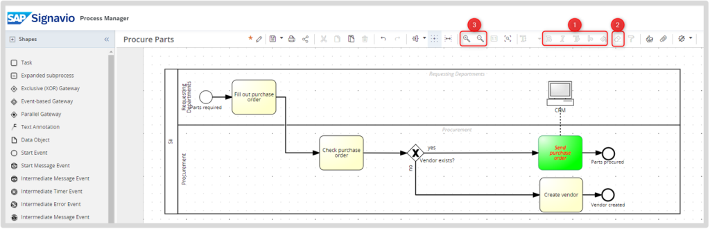 Additional Features of the Editor in SAP Signavio Process Manager