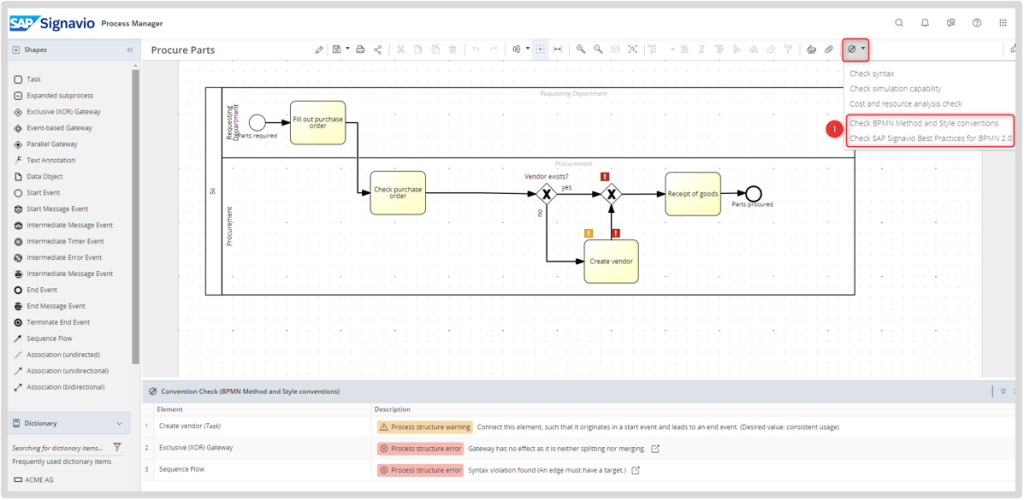 Verifying Diagram Accuracy in SAP Signavio Process Manager