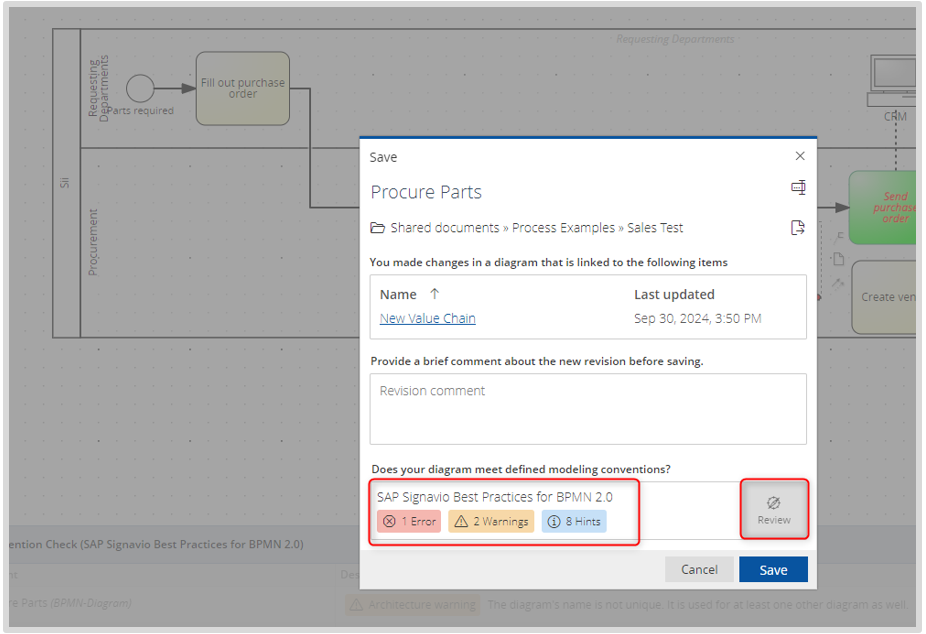 Verifying Diagram Accuracy in SAP Signavio Process Manager