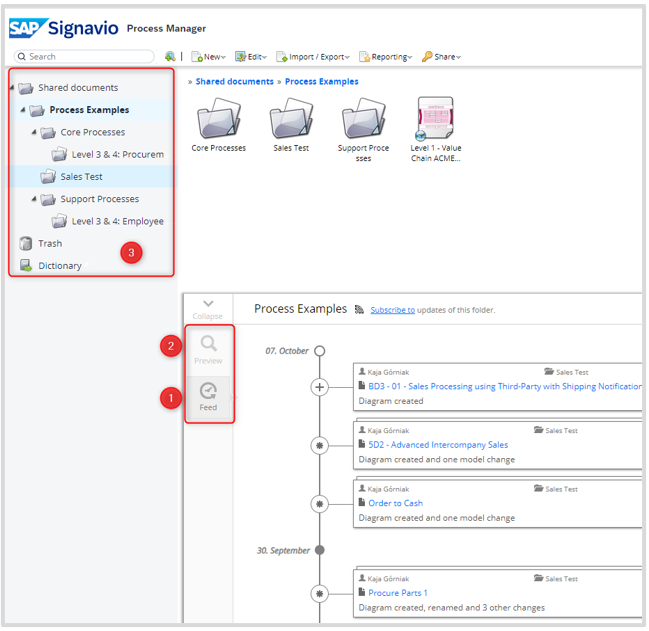 Previewing diagram versions in SAP Signavio Process Manager 