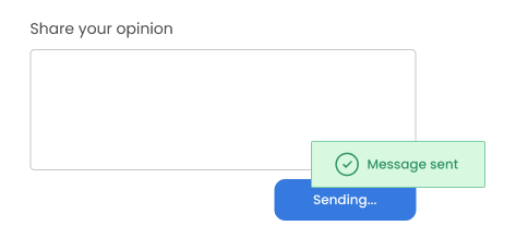 The status "Message sent" appears after sending the message.