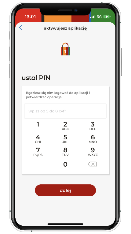 W aplikacji mBank użytkownik może zdefiniować PIN tylko przy pomocy klawiatury numerycznej, co wyklucza wprowadzenie innych znak&oacute;w niż cyfry