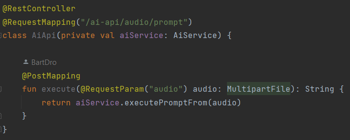 Sending a request to the endpoint