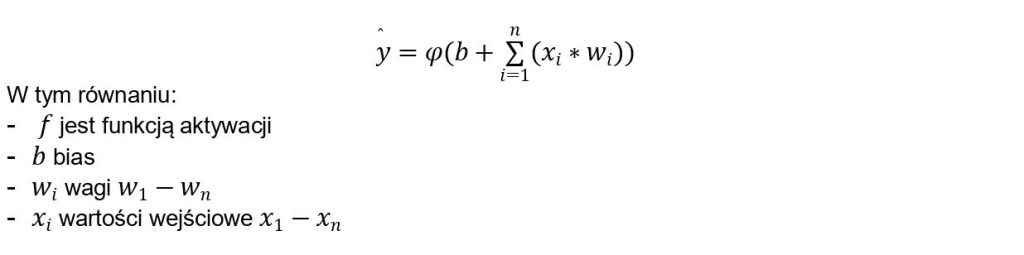 matematyczna reprezentacja sztucznego neuronu