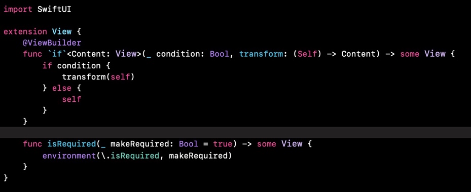 Code snippet 10: Pomocnicze funkcje .if oraz isRequired