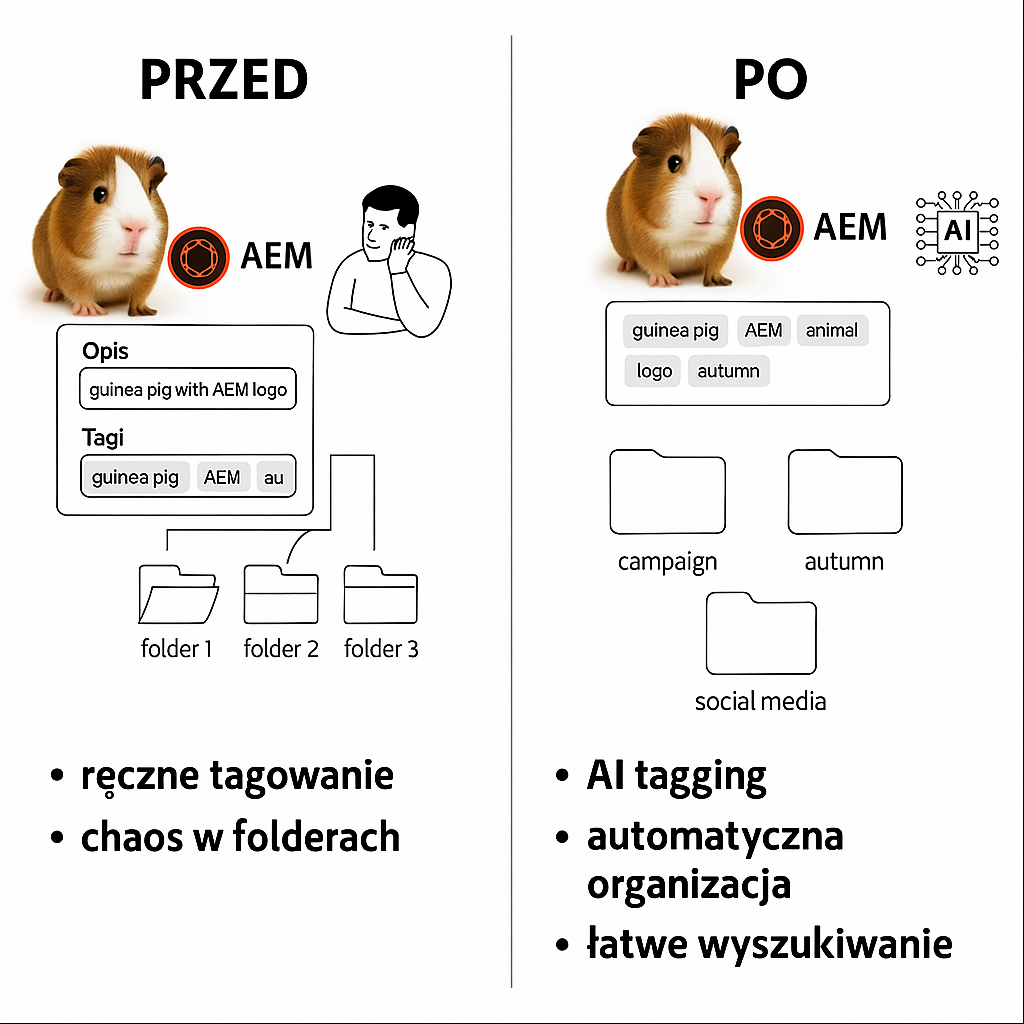 Dodawanie zdjęć do AEM bez i z Assets as a Cloud Service Ultimate