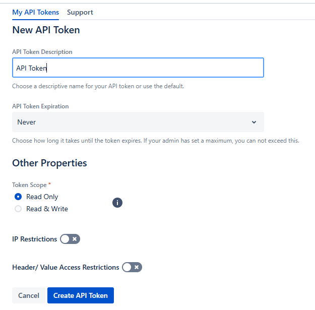 New API token