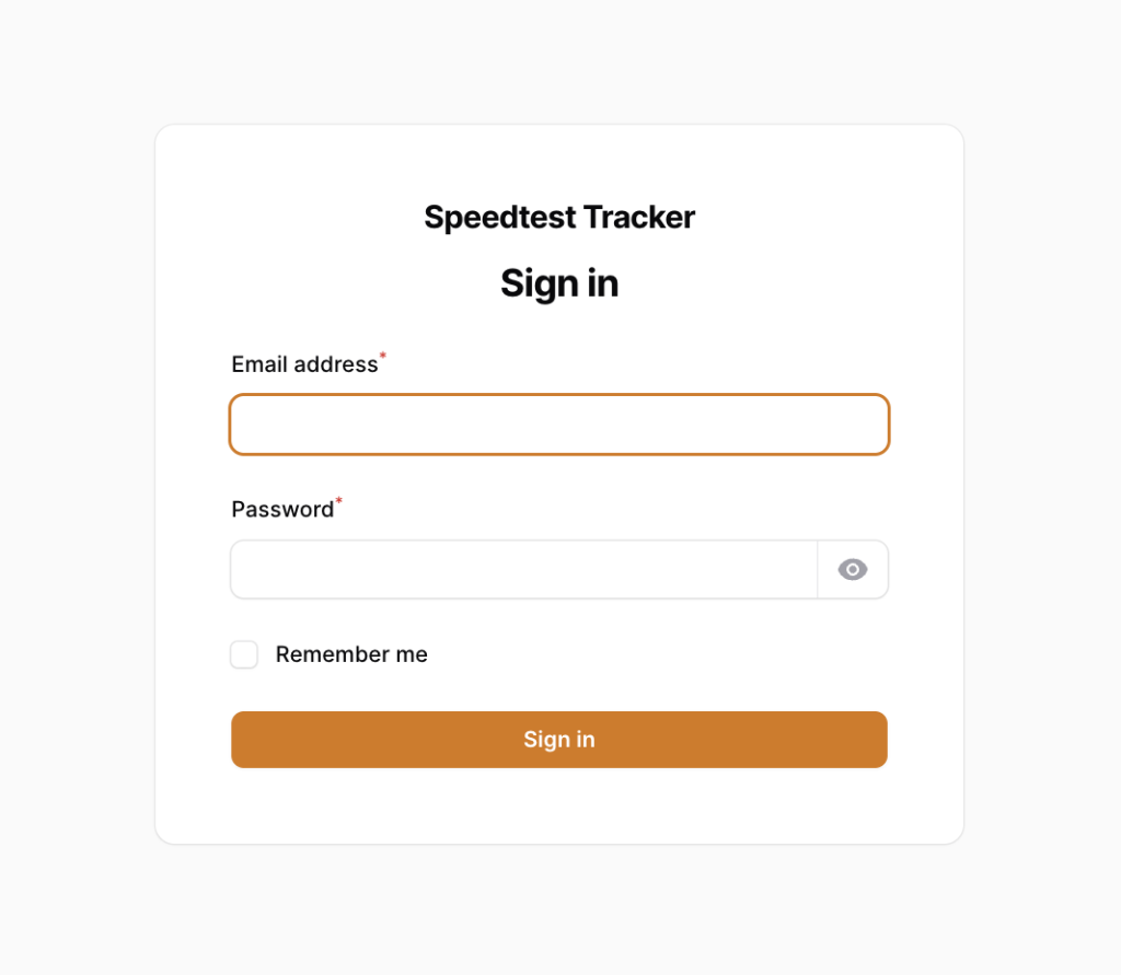 Logowanie do Speedtest Tracker