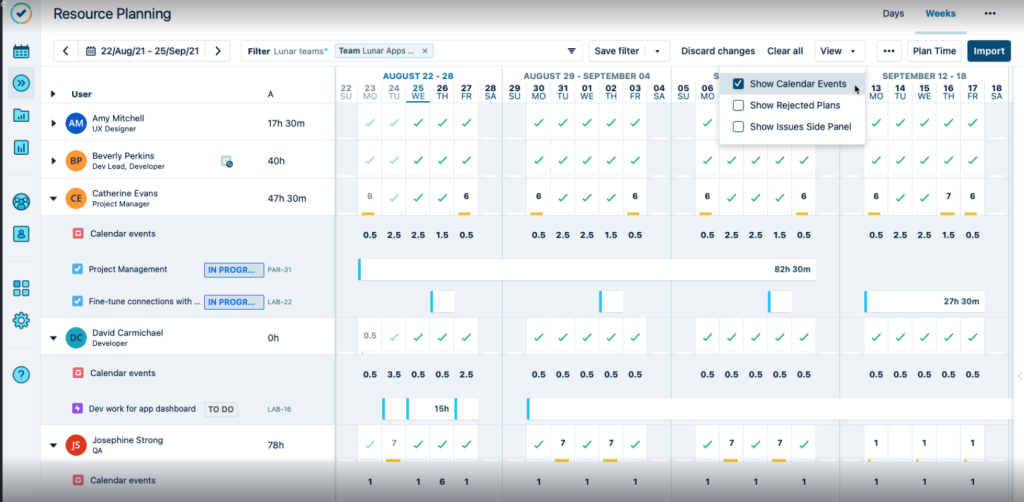 Ryc. 3 Śledzenia czasu pracy: Timesheets by Tempo – Jira Time Tracking (źródło) Śledzenia czasu pracy: Timesheets by Tempo – Jira Time Tracking